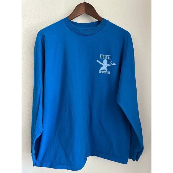 Nirvana Nevermind Long Sleeve UK Tour Vintage T-shirt Reprint Screen - Picture 1 of 5